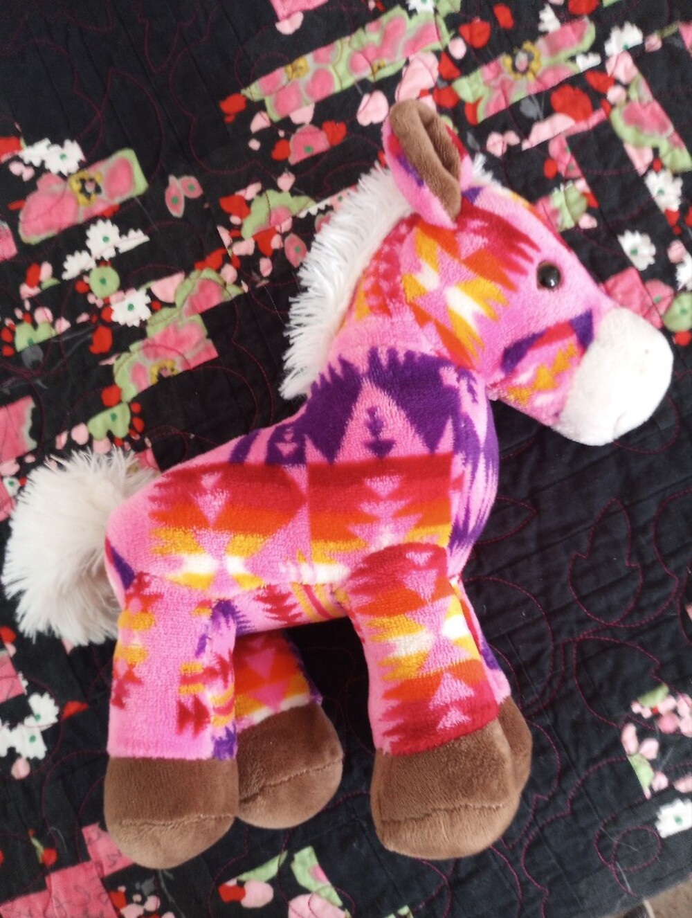 Nativo Pink Horse Plushy Cute Cuddly Southwest Ethnic Boho